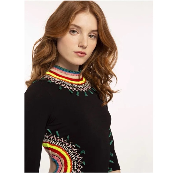 ALICE + OLIVIA Tamson Embroidered Cut Out Mini Dress - Picture 7 of 12